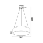 ΚΡΕΜΑΣΤΟ Φ/Σ LED 73W CCT 5450LM ΛΕΥΚΟ ΜΕΤΑΛΛΙΚΟ D78XH120CM APOLLO - Image 2