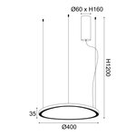 ΥΠΟ ΚΑΤΑΡΓΗΣΗ ΚΡΕΜΑΣΤΟ Φ/Σ LED 36W 3000K 2700LM HARMONY ΜΑΥΡΟ ΑΛΟΥΜΙΝΙΟ IP20 D42XH120CM - Image 2