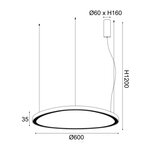 ΚΡΕΜΑΣΤΟ Φ/Σ LED 44W CCT 4670LM HARMONY ΜΑΥΡΟ ΑΛΟΥΜΙΝΙΟ IP20 D60XH120CM - Image 2