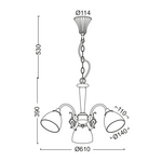 ΚΡΕΜΑΣΤΟ Φ/Σ 3XE14 ΠΑΤΙΝΑ - ΛΕΥΚΟ ΓΥΑΛΙ Φ61cm PERONE - Image 2