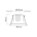 LED ΛΕΥΚΟ ΧΩΝΕΥΤΟ ΦΩΤΙΣΤΙΚΟ 10W 4000K 1100Lm 40° IP44 230V AC Ra80 Φ87*62MM 5YRS - Image 2