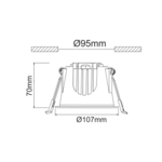 LED ΛΕΥΚΟ ΧΩΝΕΥΤΟ ΦΩΤΙΣΤΙΚΟ 20W 4000K 2300Lm 40° IP44 230V AC Ra80 Φ107*70MM 5YRS - Image 2