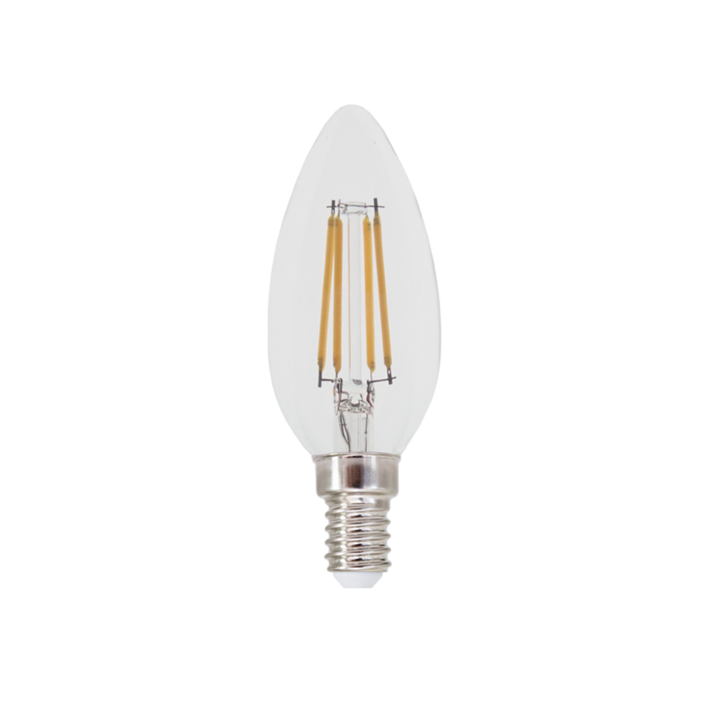 FLAM4NW.png LED FILAMENT E14 C35 4W 4000K 230V AC 490LM RA80 30000H 360° - Image 1