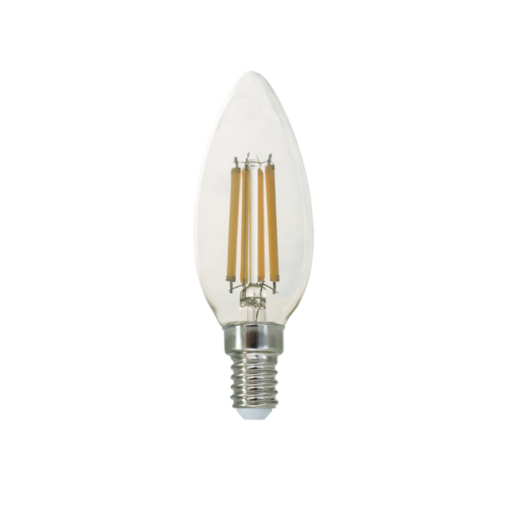 FLAM7CW.png LED FILAMENT E14 C35 7W 6500K 230V AC 900LM RA80 30000H 360° - Image 1