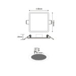 FLEXIBLE W SQUARE LED SLIM PANEL 9W 4000K 710Lm 230V Φ50-100 120° Ra80 - Image 3