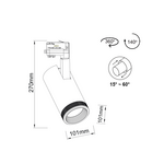 BLACK LED TRACK LIGHT 40W 4000K 4wires 15-60° 3100lm230VRa80 - Image 2