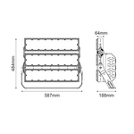 LED HIGH POWER FLOOD LUMINAIRE 720W, 111600LM, 5000K, 40°, 230V AC, IP65, IK10 - Image 2
