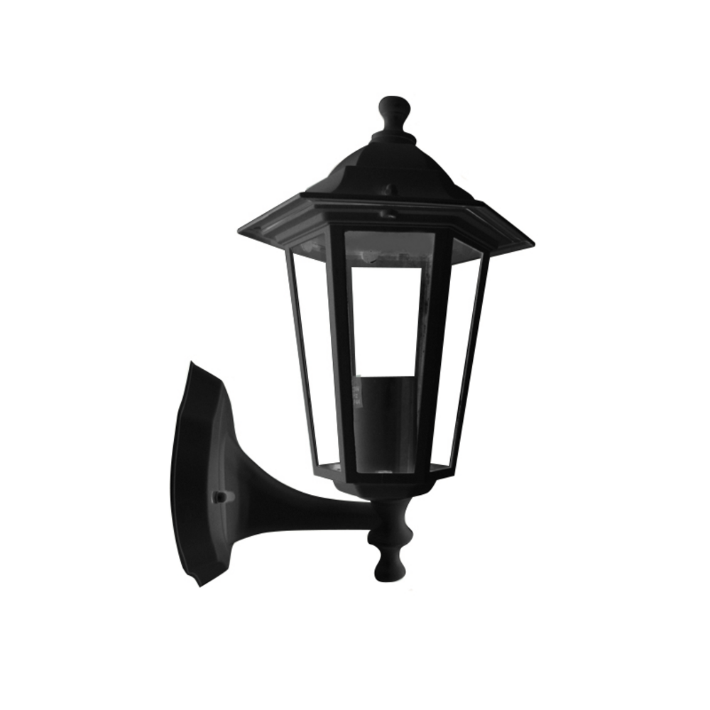 HI6021BMS.png ΦΑΝΑΡΙ ΤΟΙΧΟΥ ΜΑΥΡΟ ΙΡ44 Ε27 60W ΠΑΝΩ RAL C0026 - Image 1