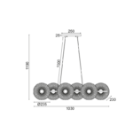 ΚΡΕΜΑΣΤΟ Φ/Σ 6ΧΕ27 ΜΑΥΡΟ ΜΕΤΑΛΛΙΚΟ 103Χ35ΧΗ119CM KOBE - Image 3