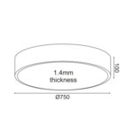 ΟΡΟΦΗΣ Φ/Σ LED 60W 5600LM CCT ΛΕΥΚΟ ΜΕΤ/ΚΟ D75XH10CM OPTIMUS - Image 2