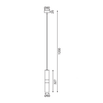 ΚΡΕΜΑΣΤΟ Φ/Σ 1XGU10 ΜΑΥΡΟ ΜΕΤΑΛΛΙΚΟ D8XH120CM DA VINCI - Image 2