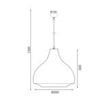 ΚΡΕΜΑΣΤΟ Φ/Σ 1ΧΕ27 ΜΕΤΑΛΛΙΚΟ ΜΟΥΣΤΑΡΔΙ Φ35XH135CM HAVANA - Image 2