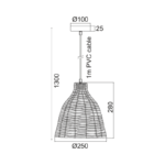 ΚΡΕΜΑΣΤΟ Φ/Σ 1ΧΕ27 ΚΑΛΑΘΙ Φ26ΧΗ120CM OIA - Image 3