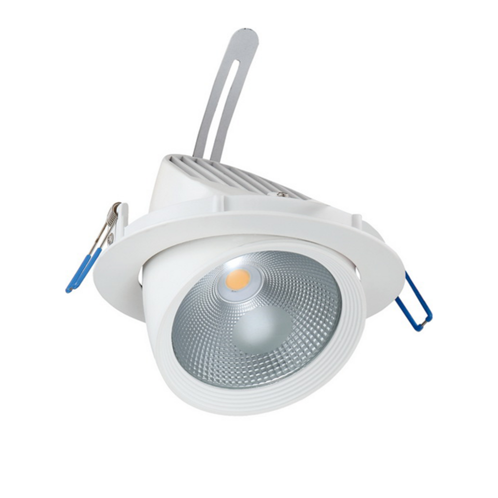 LINO3040.png WHITE LED RECESSED MOVABLE LUMINAIRE 30W 4000K 60° 2480LM 230V Ra80 - Image 1