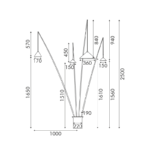 ΔΑΠΕΔΟΥ 4ΦΩΤΟ ΜΑΥΡΟ ΜΕΤΑΛΛΟ ΚΑΙ ΡΗΤΙΝΗ D100 H250cm 4ΧE27 DELIA - Image 4