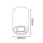 ΣΤΡΟΓΓΥΛΟ ΦΩΤΙΣΤΙΚΟ ΟΡΟΦΗΣ IP65 GU10 ΛΕΥΚΟ ΤΣΙΜΕΝΤΟ - Image 2