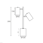 ΕΠΙΤΡΑΠΕΖΙΟ ΜΑΥΡΟ ΜΕΤΑΛΛΟ D12*H59cm 2ΧΕ27 KENNETH - Image 2