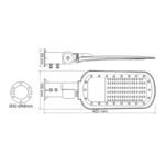 LED STREET LUMINAIRE 20W 2800LM 4000K 140x90˚ CLASS I 230V AC IP66 - Image 3