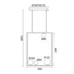 ΚΡΕΜΑΣΤΟ Φ/Σ 4xG9 QUADRO ΜΑΥΡΟ ΜΕΤ/ΚΟ +ΛΕΥΚΟ ΓΥΑΛΙ 49Χ12Χ120CM - Image 3