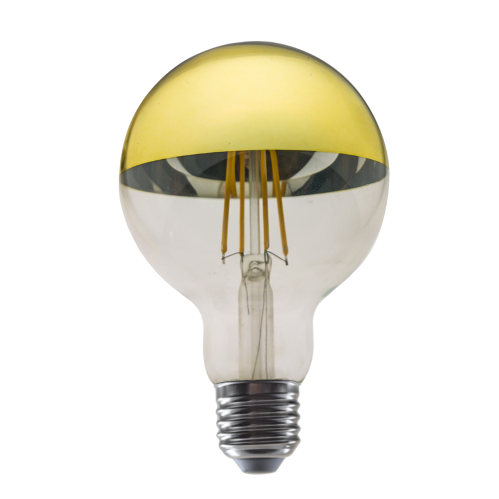 PALA958WWDIMG.png LED FILAMENT E27 DIM G95 8W GOLD 2700K 230V AC 900LM RA80 30000H 180° - Image 1