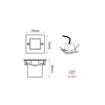 LED STEP LUMINAIRE 70X70 R 2W 3000K 90Lm 230V IP54 RA80 - Image 2