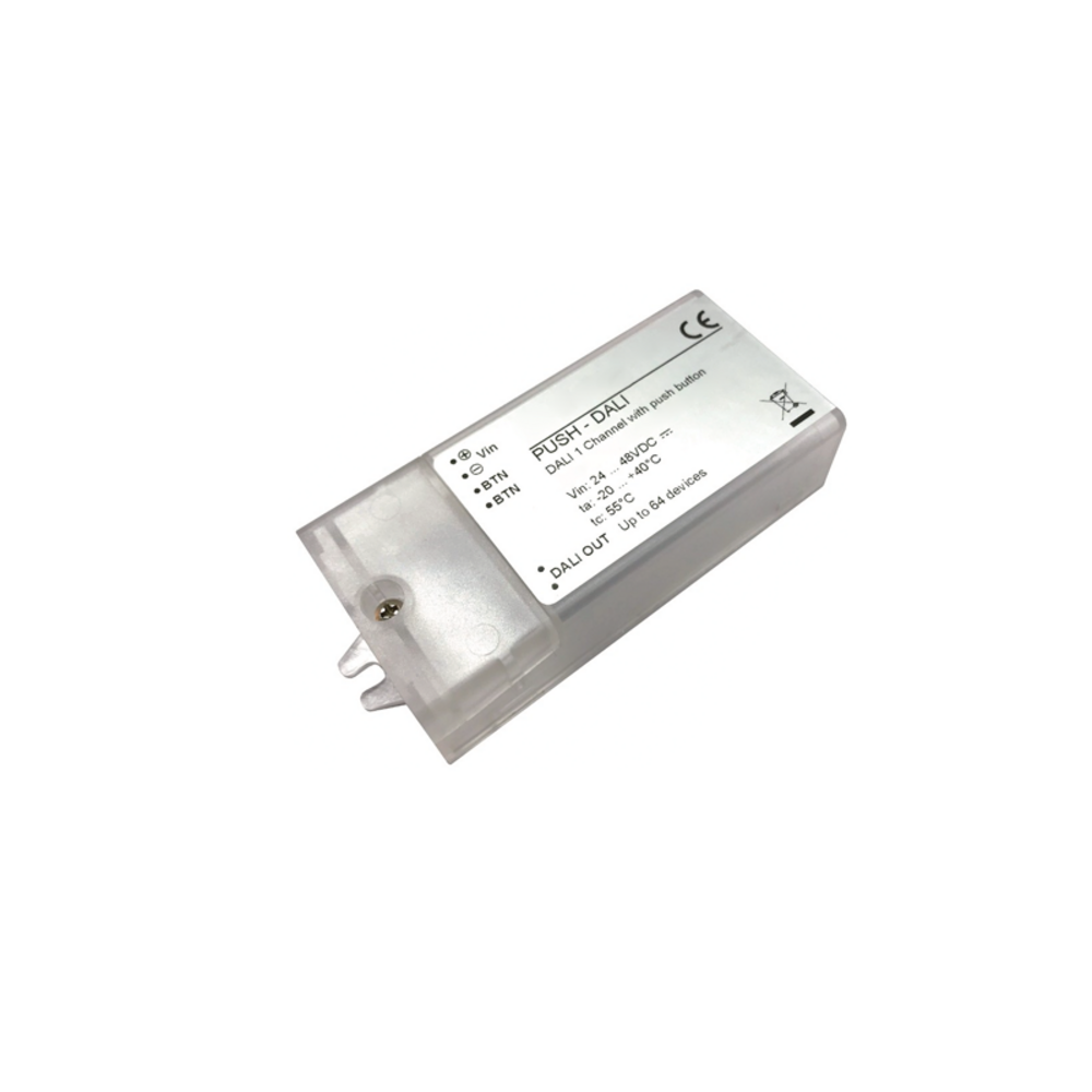 PB48DA.png DALI MASTER CONTROLLER FOR PUSH BUTTON INSTALLATION AND MAGNETIC TRACKS 4W 105x44x23mm (OUT-TRACK IN - Image 1