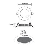 ΛΕΥΚΟ ΣΤΡΟΓΓΥΛΟ LED ΠΑΝΕΛ ΧΩΝΕΥΤΟ 12W 6500K 1100Lm Φ170mm 230V AC Ra80 - Image 2