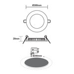 ΛΕΥΚΟ ΣΤΡΟΓΓΥΛΟ LED ΠΑΝΕΛ ΧΩΝΕΥΤΟ 23W 6500K 2120Lm Φ298mm 230V AC Ra80 - Image 2