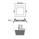 ΛΕΥΚΟ ΤΕΤΡΑΓΩΝΟ LED ΠΑΝΕΛ ΧΩΝΕΥΤΟ 23W 6500K 2120Lm 300x300mm 230V AC Ra80 - Image 2