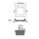 ΝΙΚΕΛ ΜΑΤ ΤΕΤΡΑΓΩΝΟ LED ΠΑΝΕΛ ΧΩΝΕΥΤΟ 6W 6500K 470Lm 118x118mm 230V AC Ra80 - Image 2
