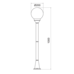 PLASTIC FLOOR GARDEN BLACK LUMINAIRE 100CM Φ200 E27 IP44 - Image 2