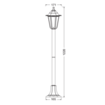 6S PLASTIC FLOOR GARDEN RUST LUMINAIRE 100CM E27 IP44 - Image 2