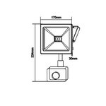 BLACK SENSOR LED SMD FLOOD LUMINAIRE IP66 50W 4000K 4250Lm 230V RA80 - Image 2
