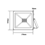 WHITE LED SMD FLOOD LUMINAIRE IP66 50W 6000K 4500Lm 230V RA80 - Image 2
