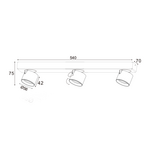 ΕΠΙΤΟΙΧΟ Φ/Σ LED 15W COB 80° 3000K 1200LM ΓΚΡΙ ΑΛΟΥΜΙΝΙΟ 54X7XH10CM PLUTO - Image 2