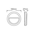 LED WALL ROUND LUMINAIRE WHITE 230V AC IP65 2W 3000K 100LM RA80 - Image 2