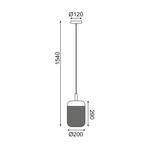 NETTO ΚΡΕΜΑΣΤΟ Φ/Σ 1ΧΕ27 ΜΑΥΡΟ ΜΕΤΑΛΛΙΚΟ+ΞΥΛΟ D20XH154CM PAROT - Image 2
