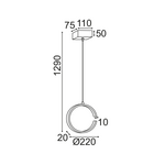 ΚΡΕΜΑΣΤΟ Φ/Σ LED 8W 3000K 750LM ΜΑΥΡΟ ΜΕΤΑΛΛΙΚΟ 22X11XH129CM EUCLID3 - Image 2