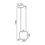ΚΡΕΜΑΣΤΟ Φ/Σ LED 9W 3000K 870LM ΛΕΥΚΟ ΜΕΤΑΛΛΙΚΟ 22X11XH129CM SYMETRIA - Image 2
