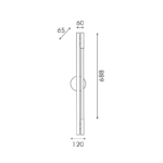Φ/Σ ΤΟΙΧΟΥ LED 9W 3000K 320LM MALPO ΜΕΤΑΛΛΙΚΟ + ΣΙΛΙΚΟΝΗ IP20 L11.5*W6.5*H80 - Image 3