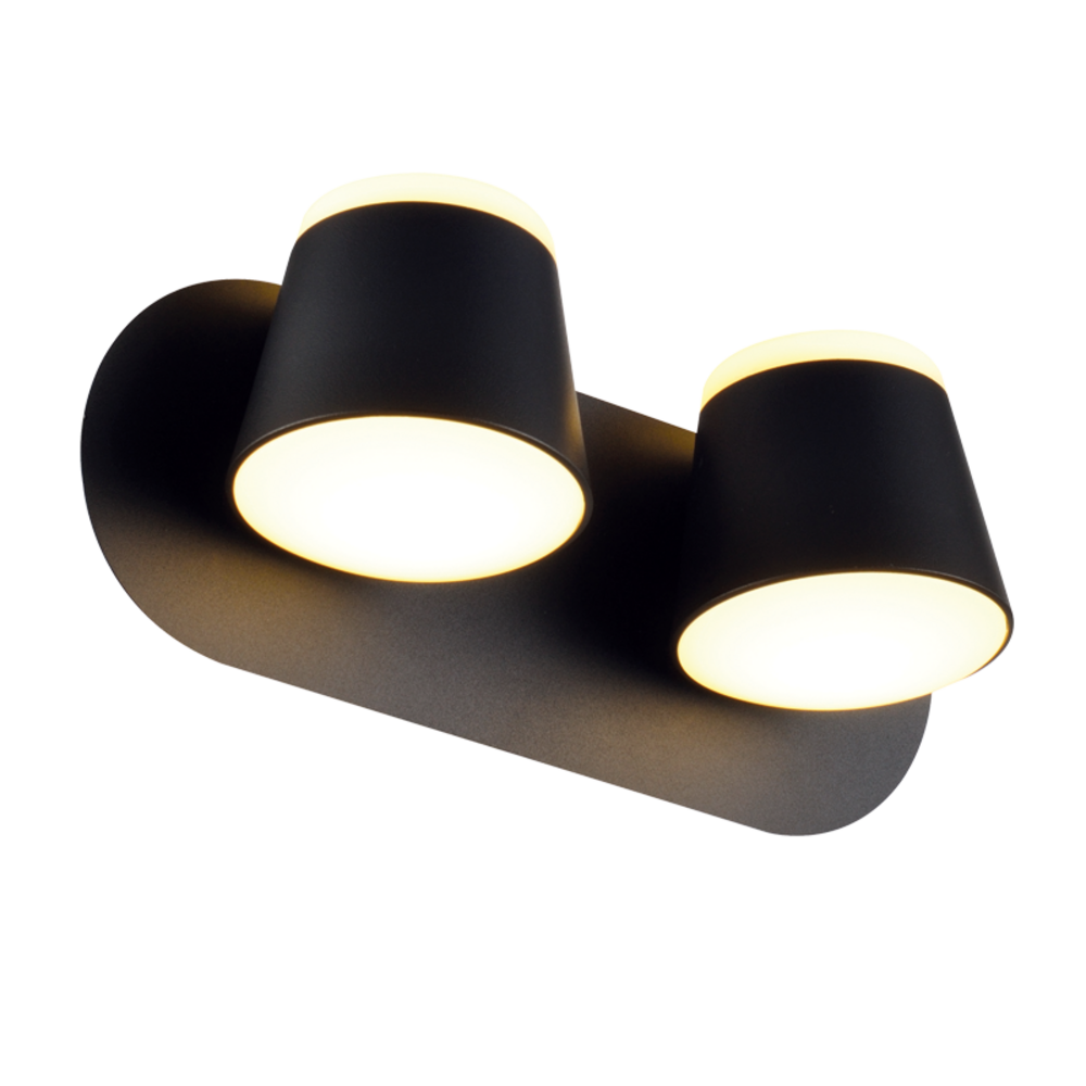 V83LEDW27BK.png ΕΠΙΤΟΙΧΟ Φ/Σ LED 16W 3000K 1280LM ΜΑΥΡΟ ΜΕΤ/ΚΟ 27X12X11CM LUCIDO - Image 1