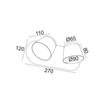 ΕΠΙΤΟΙΧΟ Φ/Σ LED 16W 3000K 1280LM ΛΕΥΚΟ ΜΕΤ/ΚΟ 27X12X11CM LUCIDO - Image 2