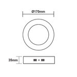 ΛΕΥΚΟ ΣΤΡΟΓΓΥΛΟ LED ΠΑΝΕΛ ΟΡΟΦΗΣ 12W 4000K 1100Lm Φ160mm 230V AC Ra80 - Image 2