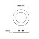 ΛΕΥΚΟ ΣΤΡΟΓΓΥΛΟ LED ΠΑΝΕΛ ΟΡΟΦΗΣ 18W 6500K 1800Lm Φ209mm 230V AC Ra80 - Image 2