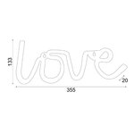 LOVE, 118 NEON LED ΛΑΜΠΑΚΙΑ ΜΕ ΜΠΑΤΑΡΙΑ (3xAA)/USB, WW, IP20, 35.5x2x13cm - Image 2