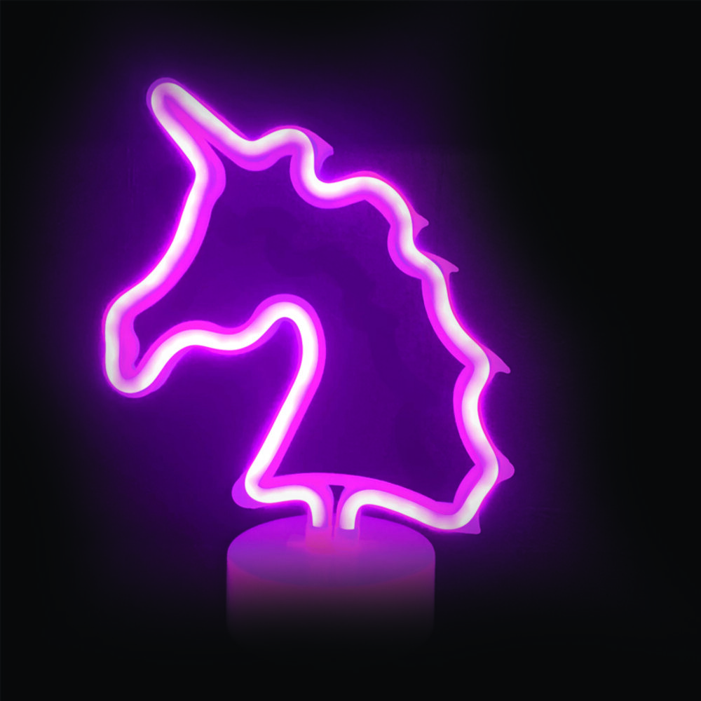 X04477313.jpg ΜΟΝΟΚΕΡΟΣ, 47 NEON LED ΛΑΜΠΑΚΙΑ ΜΕ ΜΠΑΤΑΡΙΑ (3xAA)/USB, ΡΟΖ, IP20, 25x10x28cm - Image 1