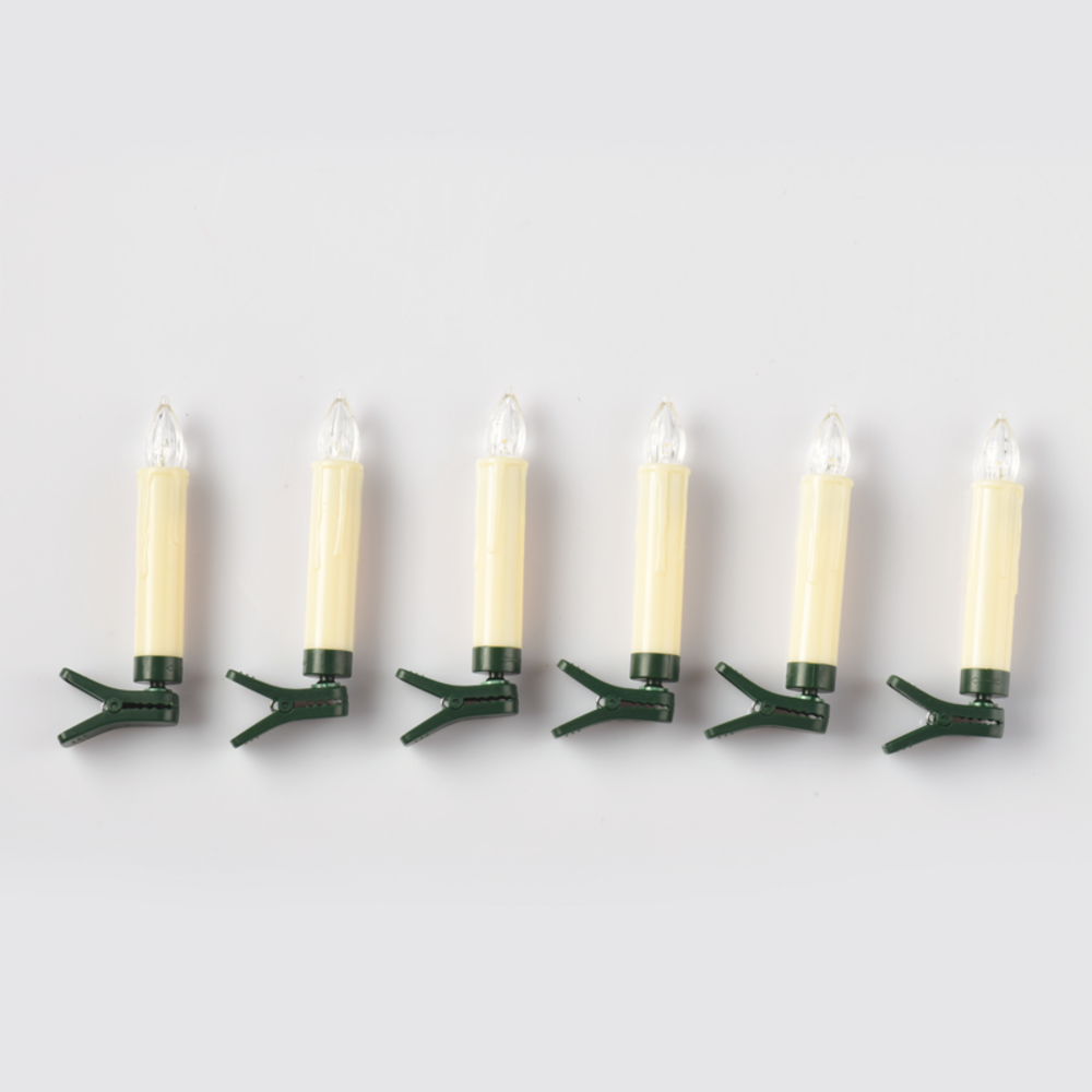 X0761121.png "6 WHITE MINI CLIPS CANDLES", 6*1 LED ΛΑΜΠ. ΜΠΑΤ. (6*AAA), WW,IP20, φ1.5X10.5cm - Image 1