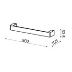 ΕΠΙΤΟΙΧΟ Φ/Σ LED 18W 3000K ΑΛΟΥΜΙΝΙΟ ΜΑΥΡΟ 90Χ6,4Χ10,5CM FOGA - Image 2