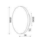 NETTO ΕΠΙΤOIXO Φ/Σ LED 15W 3000Κ 1200LM ΣΚ.ΚΑΦΕ ΔΕΡΜΑ MDF ΚΥΚΛΟΣ Φ30ΧΗ3,6CM ECLIPSE - Image 2