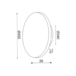ΕΠΙΤΟΙΧΟ Φ/Σ LED 24W 3000Κ 1920LM TERRAZZO MDF ΚΥΚΛΟΣ Φ40ΧΗ3,6CM ECLIPSE - Image 3